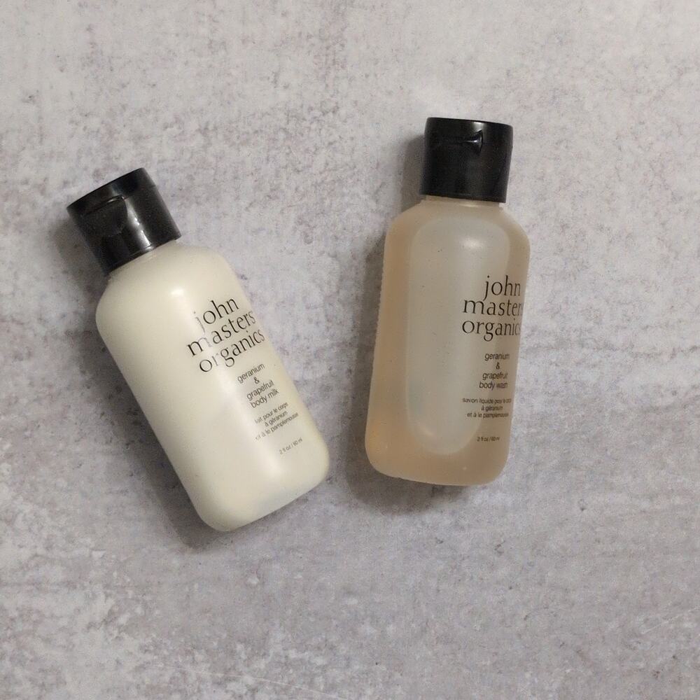 John Masters Organics Geranium & Grapefruit Body Milk & Body Wash 60 ml 2 fl oz